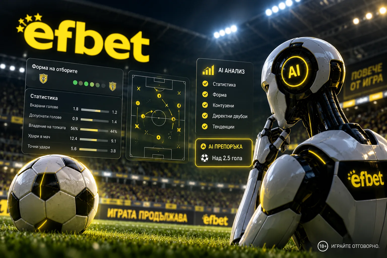 Efbet AI анализ на статистика и данни за футболни мачове
